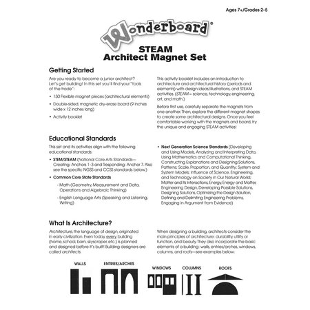 Dowling Magnets Wonderboard STEAM Architect Magnet Set 736221